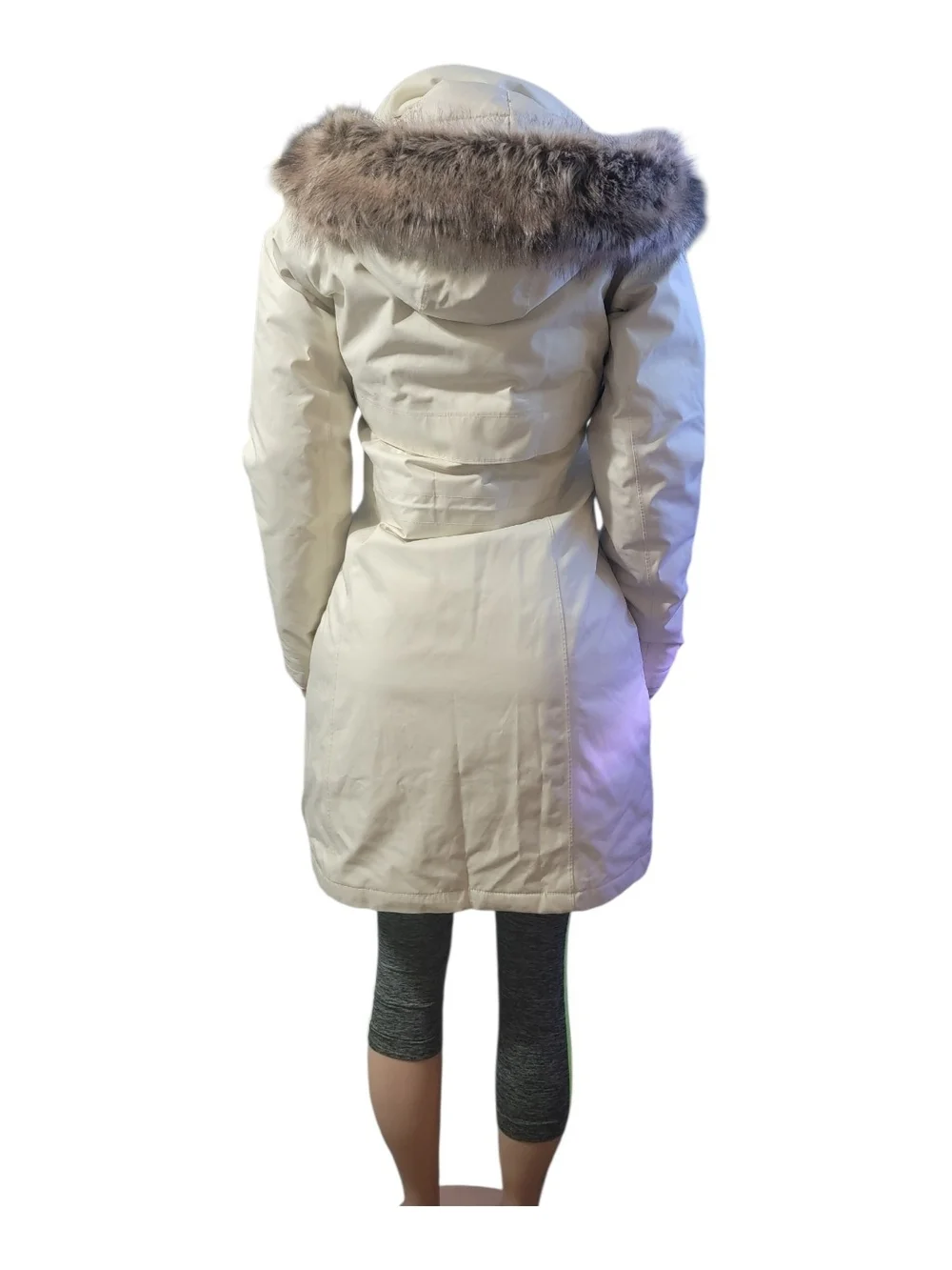 Columbia Women's Cream Parka with Faux-Fur Hood